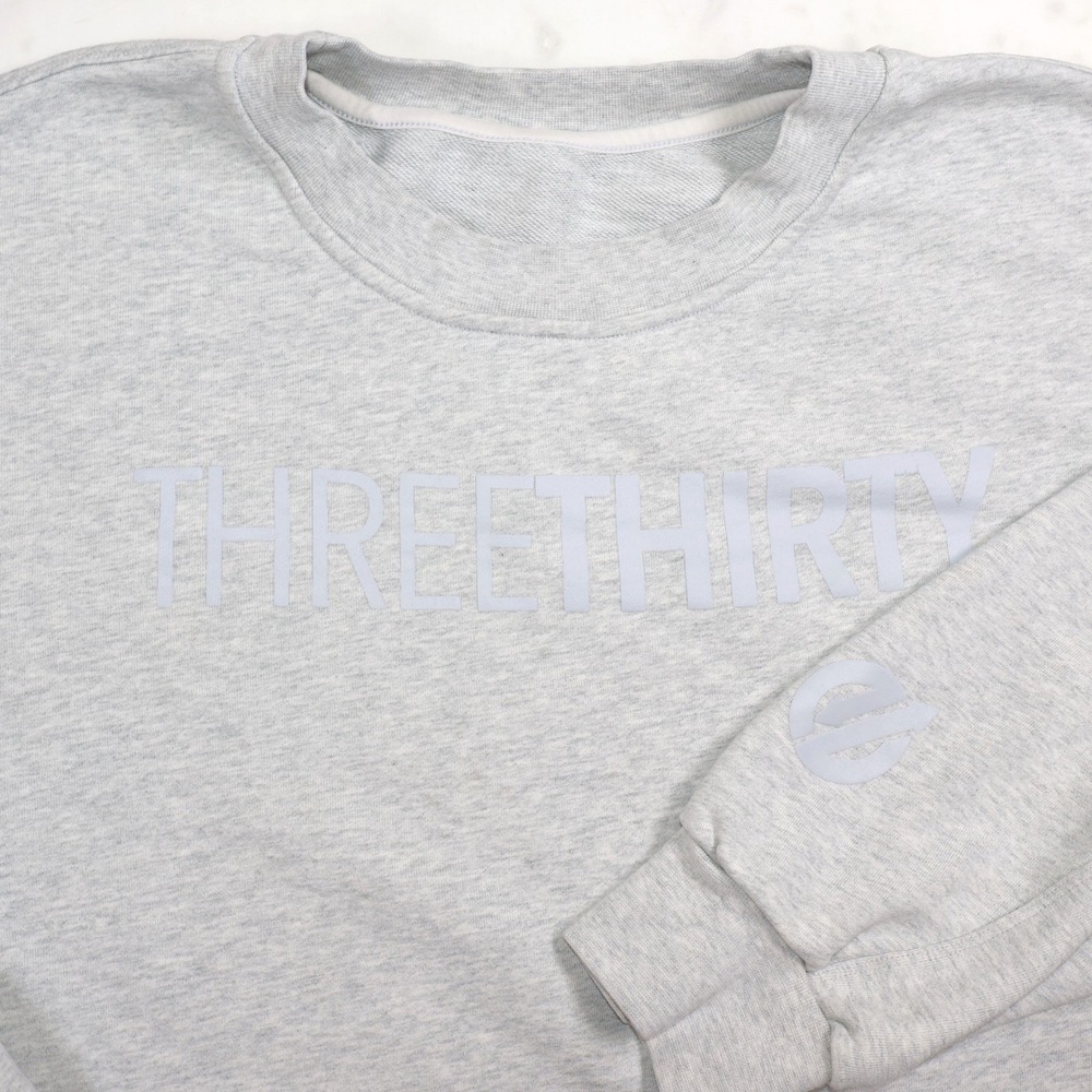 Lululemon Threethirty Sweatshirt Heathered Grey Graphic Crewneck Pullover READ - Picture 2 of 8